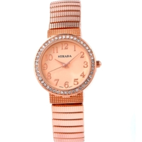 Austrian Crystal Embellished Bracelet Watch Rose Gold Plated Certified - Picture 10 of 15